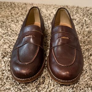Vintage Brown Penny Leather Loafers